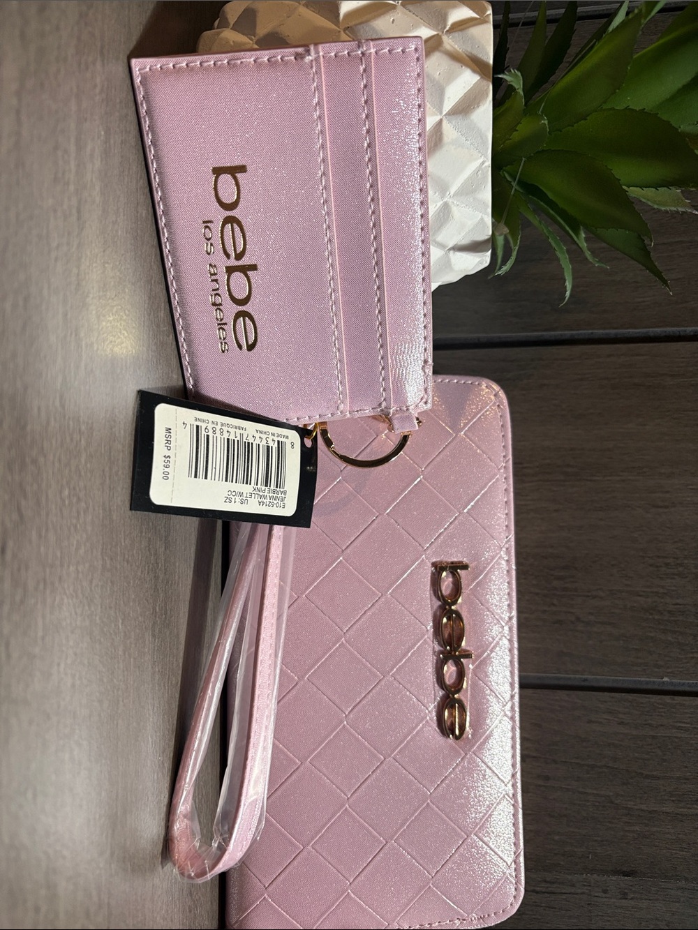 bebe Metallic Pink Quilted Wristlet Phone Case with Card Holder
#10